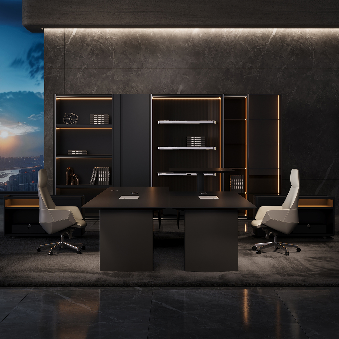 New Design Office Furniture Set Luxury Wooden Executive Computer Table Modern Manager CEO Office Desk