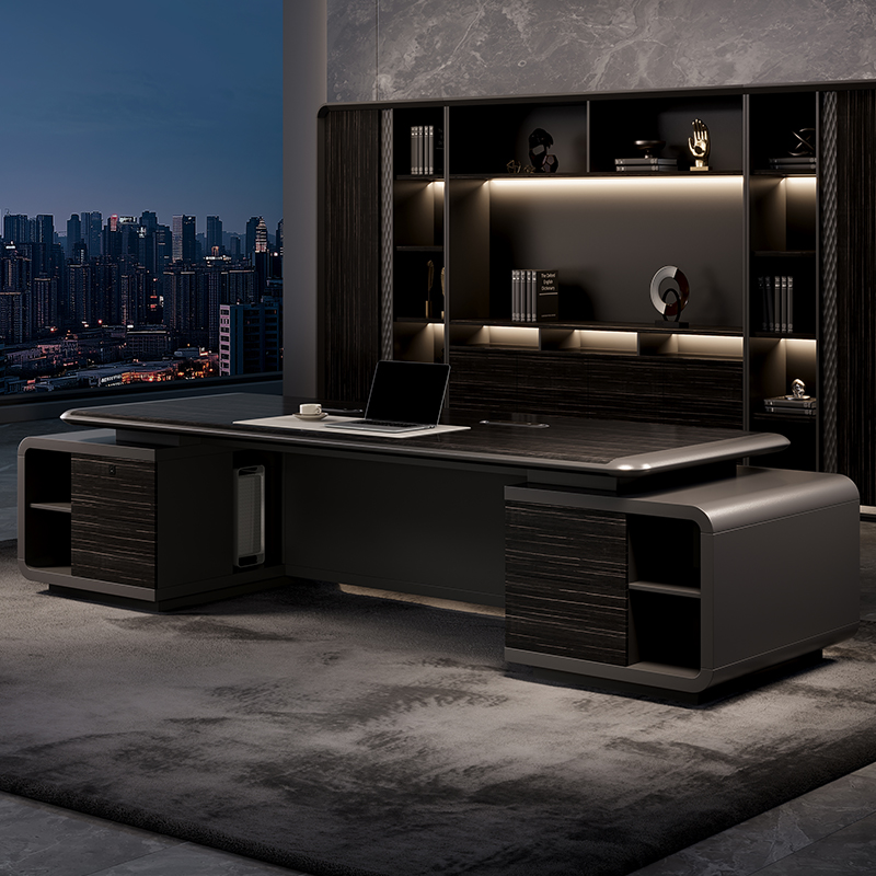 Luxury Modern Office Furniture l Shaped Manager Office Desk and Chairs boss Office Table Desk Minimalist Executive Office Desk