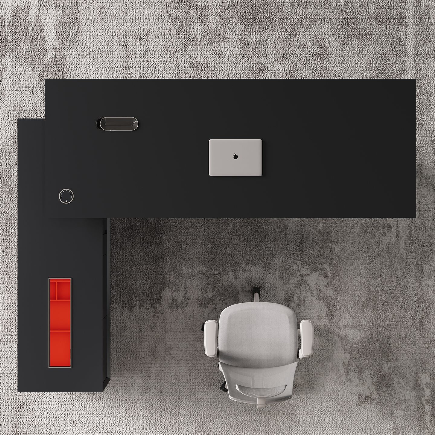 New Design CEO Desk High End Concise Elite Style L Shape Office Desk in Black and Gray Colors