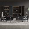 New Design CEO Desk High End Concise Elite Style L Shape Office Desk in Black and Gray Colors