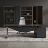 New Design CEO Desk High End Concise Elite Style L Shape Office Desk in Black and Gray Colors