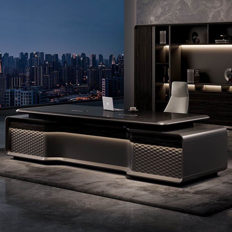 Luxury Modern Office Furniture l Shaped Manager Office Desk and Chairs boss Office Table Desk Minimalist Executive Office Desk