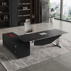 New Design CEO Desk High End Concise Elite Style L Shape Office Desk in Black and Gray Colors