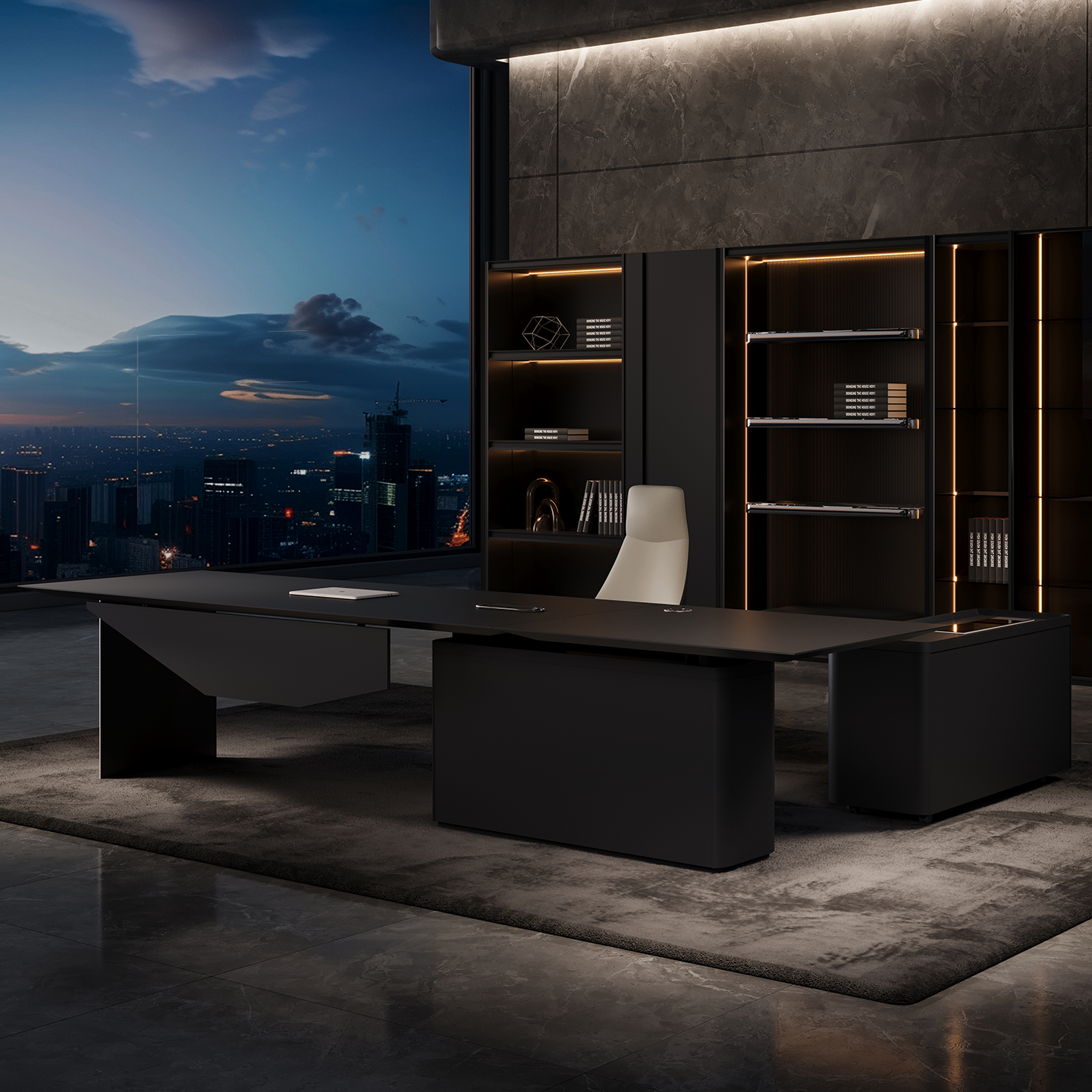 New Design Office Furniture Set Luxury Wooden Executive Computer Table Modern Manager CEO Office Desk